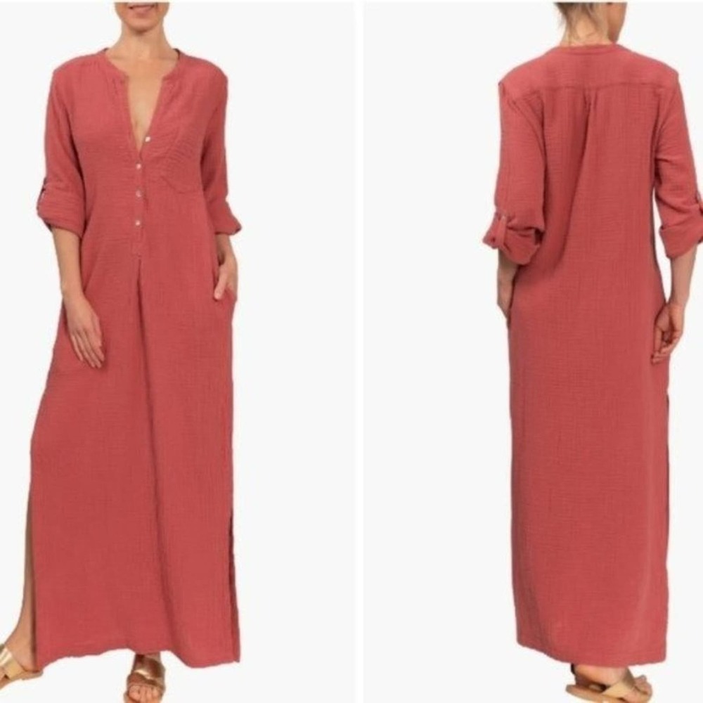 Everyday Ritual Tracey Gauze Kaftan Cover Up Dress Size XS